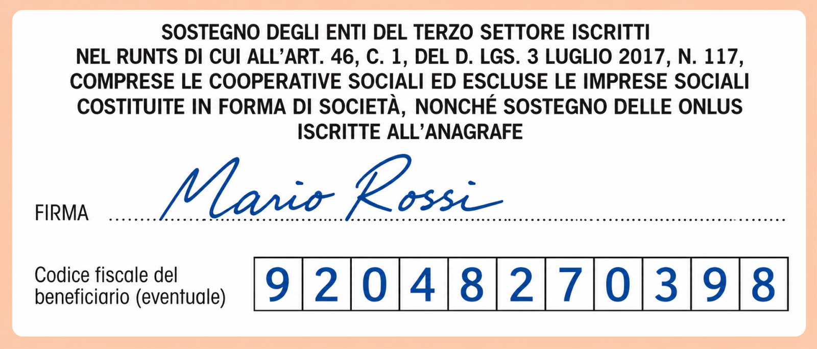 Modulo 5x1000_ Firma e Codice Fiscale